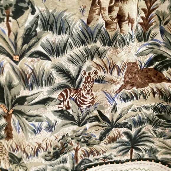 Vintage Tantrums Safari Animal Print Midi Skirt M Stretch Waist Pockets Country - Picture 5 of 11